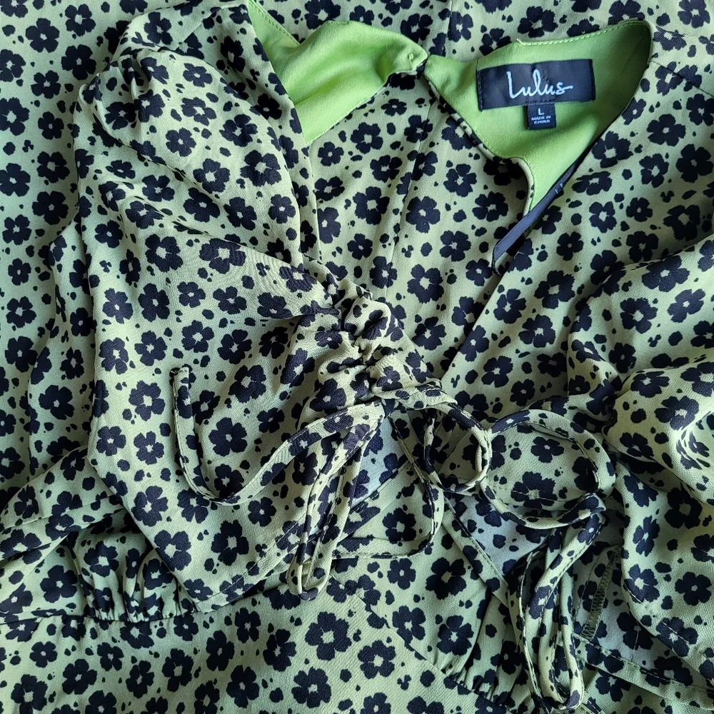 Lulus Green Floral Print Backless Mini Dress - Picture 8 of 8